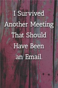 I Survived Another Meeting That Should Have Been an Email. Notebook
