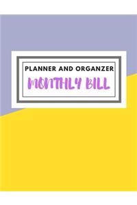 Monthly Bill Planner Organizer