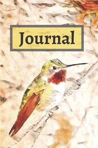 Modern Colorado Tiny Green & Red Hummingbird in a Tree Diary Pretty Journal for Daily Thoughts
