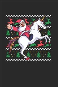 Christmas Santa riding Unicorn Notebook