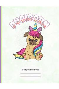 Cute Pugicorn Composition Notebook