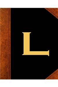 Monogram L Personalized School Composition Book Vintage Style 130 Pages