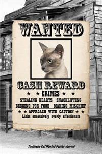 Tonkinese Cat Wanted Poster Journal