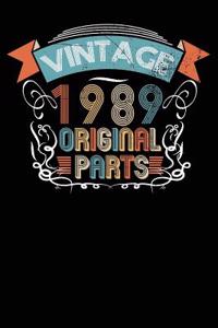 Vintage 1989 Original Parts: Blank Lined Journal for Your Retro Friend. 6x9 Inches, 100 Pages.