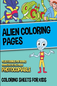 Alien Coloring Pages (Coloring Sheets for Kids)
