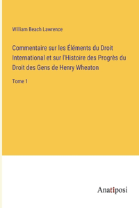 Commentaire sur les Éléments du Droit International et sur l'Histoire des Progrès du Droit des Gens de Henry Wheaton