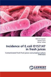 Incidence of E.coli O157