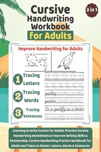 Cursive Handwriting Workbook for Adults