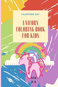 Valentines Day unicorn Coloring Book For Kids Ages 3-6