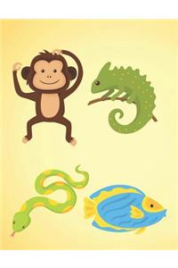 Cute Wild Animals Blank Lined Notebook