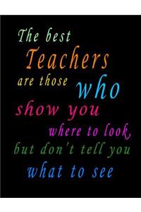The Best Teachers Are Those Who Show You Where To Look, But Don't Tell You What To See