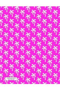 Lined Notebook Journal White Palms Pink