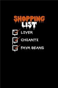 Shopping List Liver Chianti Fava Beans