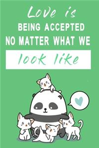 Love is being accepted no matter what we look like