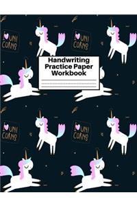 Handwriting Practice Paper Workbook