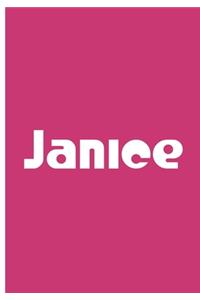 Janice - Pink Personalized Notebook / Journal / Extended Lined Pages / Soft