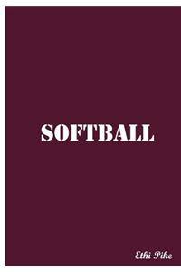 Ethi Pike - Softball Purple Notebook / Extended Lines / Soft Matte Cover