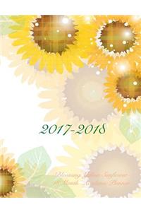 2017-2018 Blooming Yellow Sunflower 18 Month Academic Planner