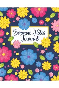 Sermon Notes Journal: Cute Floral Religious Weekly Church Large Notebook Inspirational Worship Tool To Record, Remember And Reflect Creative Christian Workbook Bible Stud