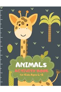 Animals Activity Book for Kids Ages 4-8