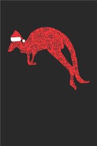 Kangaroo with Santa Hat Christmas Notebook - Christmas Kangaroo Journal - Christmas Gift for Animal Or Kangaroo Lovers, Zookeepers, Veterinaries