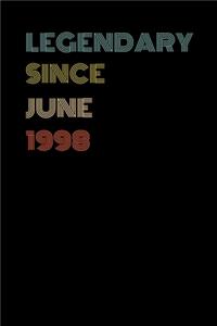 Legendary Since June 1998 - Birthday Gift For 21 Year Old Men and Women Born in June 1998