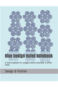 Blue Design Ruled Notebook