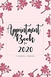 Appointment book for 2020 15 Minutes Interval