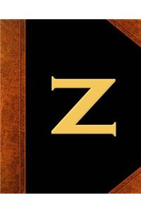 Monogram Z Personalized School Composition Book Vintage Style 130 Pages