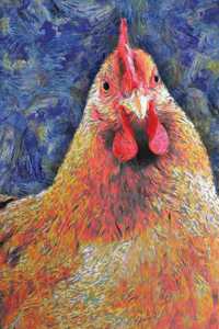 Chicken: Notebook Blank College-Ruled Lined in Van Gogh Starry Night Art Style