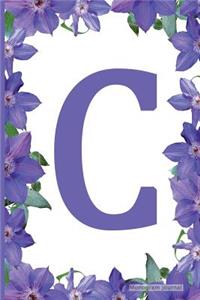 Monogram Journal - Initial C (Purple Flower)