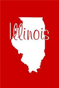 Illinois - Red Lined Notebook with Margins