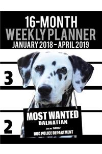 2018-2019 Weekly Planner - Most Wanted Dalmatian