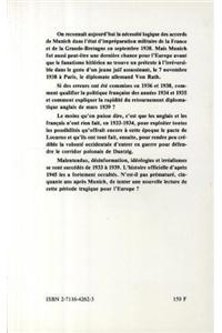 Les Accords de Munich Et Les Origines de la Guerre de 1939