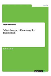Solarzellentypen. Umsetzung Der Photovoltaik