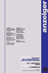 Anzeiger Der Philosophisch-Historischen Klasse Der Osterreichischen Akademie Der Wissenschaften