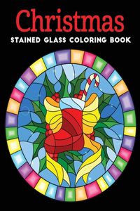 Christmas Stained Glass coloring book