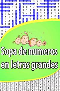 Sopa de numeros en letras grandes