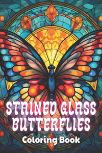 Stained Glass Butterflies Coloring Book