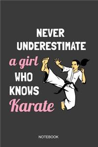 Never Underestimate A Girl Who Knows Karate Notebook