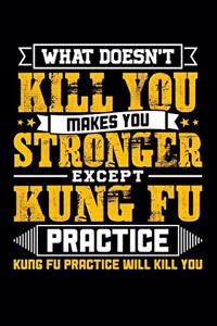 What doesn't kill you makes you stronger except Kung Fu practice Kung Fu practice will kill you