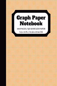 Graph Paper Notebook: Graph paper pages and White Paper Squared Graphing Paper Quad Ruled 5 squares per inch 100 pages 8.5 x 11 in.