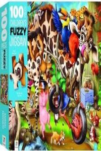 100-Piece Children's Fuzzy Jigsaw: Animal Mayhem