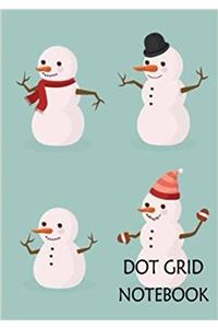 Dot Grid Notebook Snowmen: 110 Dot Grid Pages