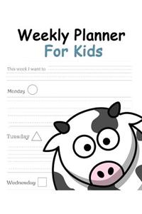 Weekly Planner For Kids -Cow Cover