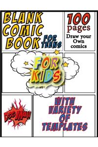 blank comic book for teens and kids with Variety of Templates Draw Your Own Comics, dogman
