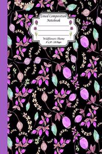 Lined Composition Notebook. Wildflowers Theme