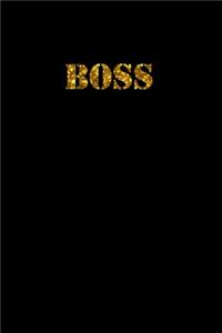 Boss book golden letters Notebook for gift universal size A5 (6 x 9 in) 110 Lined lines Pages Journal for gift
