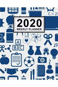 School Weekly Planner 2020: School 2020 Daily, Weekly & Monthly Calendar Planner - January to December - 110 Pages (8x10)