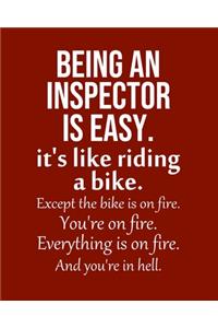 Being an Inspector is Easy. It's like riding a bike. Except the bike is on fire. You're on fire. Everything is on fire. And you're in hell.
